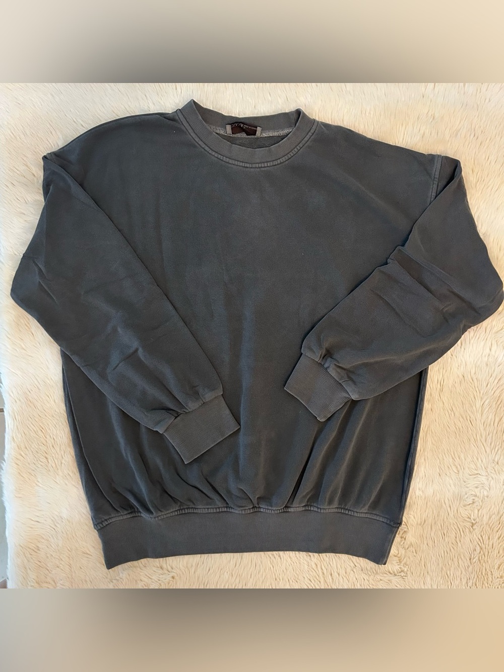 Zenana Ash Black Crewneck Sweatshirt - Picture 2 of 3